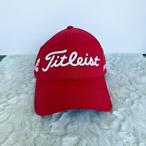 Titleist Tour Performance Golf Hat Red White Adjustable FootJoy Logo